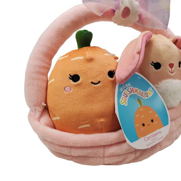 Squishmallow Easter Basket Caroleena Carrot and Brinkley Bunny Squishmallows - Picture 6 of 10